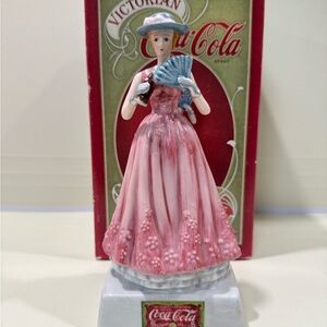 Coca Cola Victorian Lady Figurine in Pink and Blue